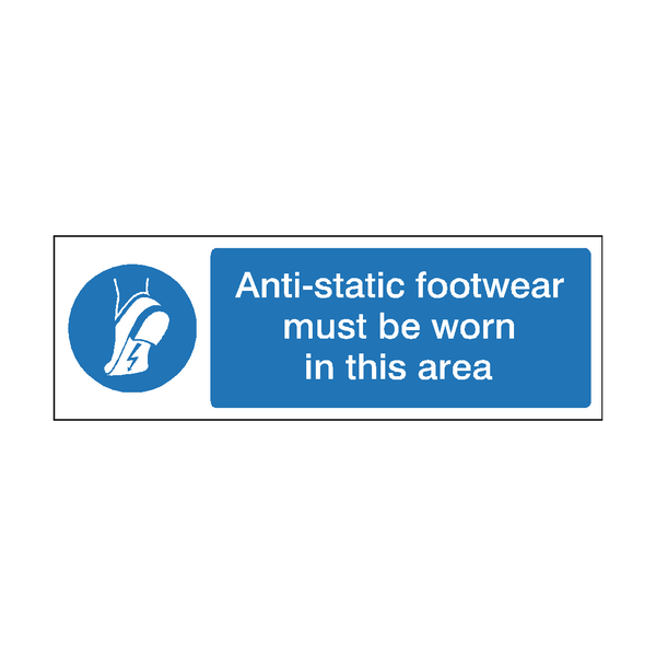 Anti-Static Footwear Must Be Worn In This Area Sign Landscape