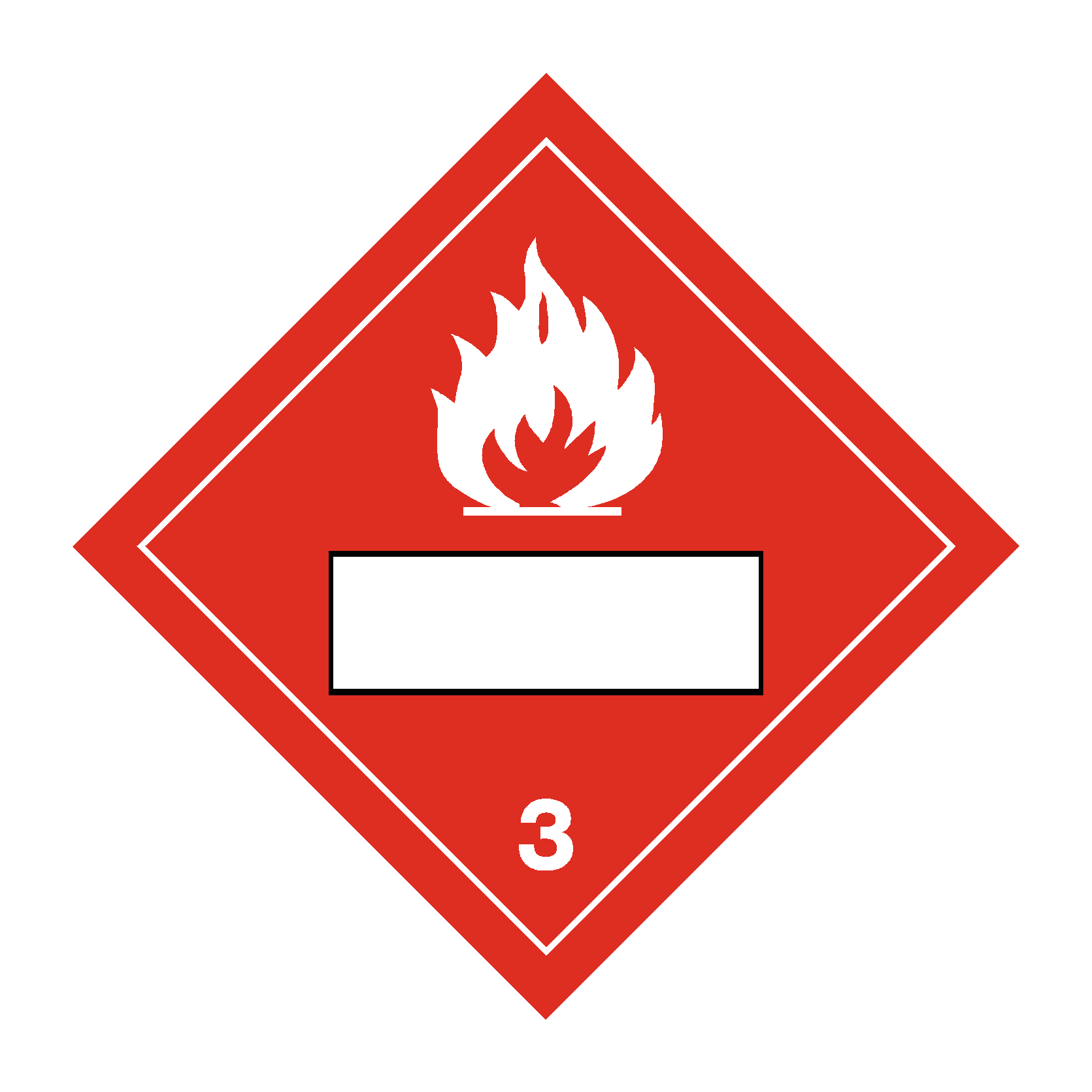 Flammable White Text Box 3 Sign 