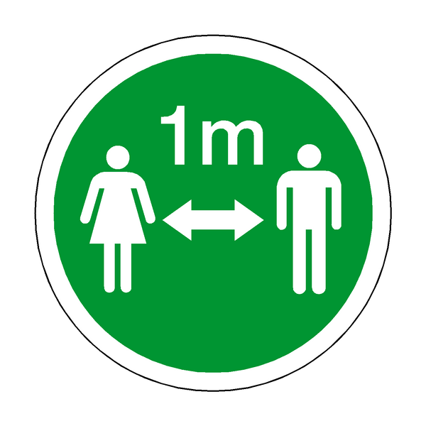 1 Metre Gap Floor Sticker - Green - PVC Safety Signs