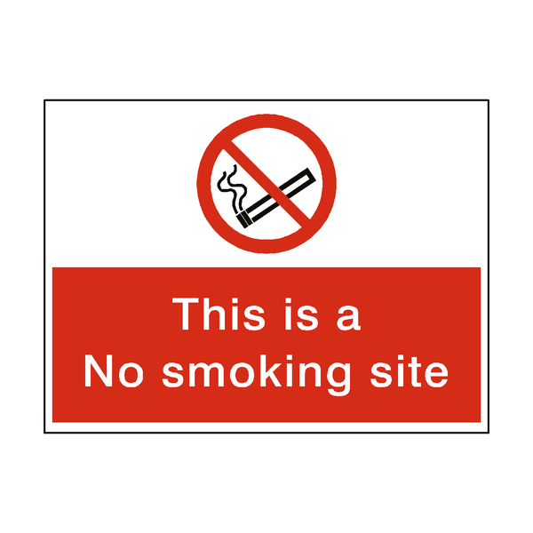 No Smoking Site Sign - PVC Safety Signs