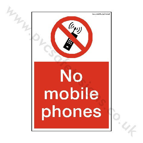 No Mobile Phones Sign - PVC Safety Signs