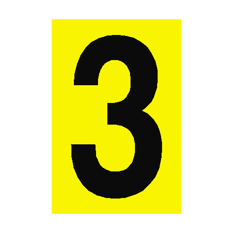 Number Sign 3 Yellow | PVC Safety Signs