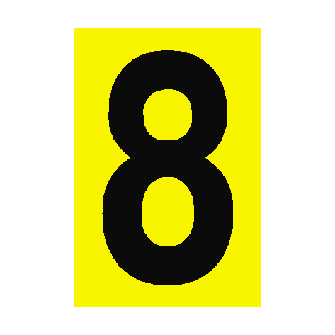 Number Sign 8 Yellow | PVC Safety Signs