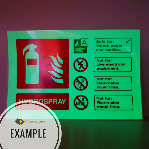 Abc Powder Fire Extinguisher Photoluminescent Sign Pvc Safety Signs 9253