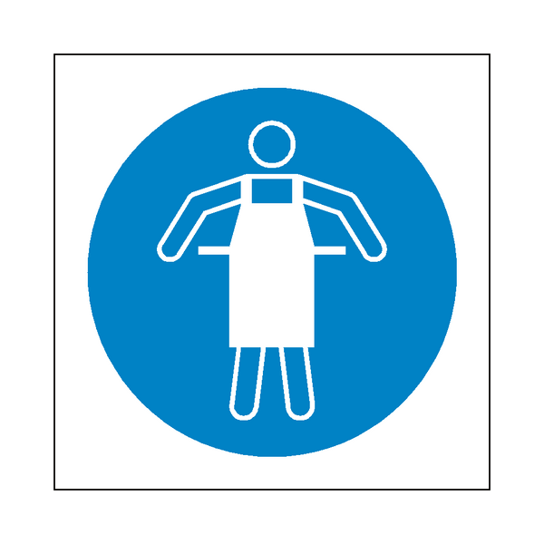 Use Protective Apron Symbol Sign - PVC Safety Signs